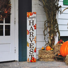 Load image into Gallery viewer, 42&quot;H Fall Lighted Wooden &quot;Happy HARVEST&quot; Porch Board Sign
