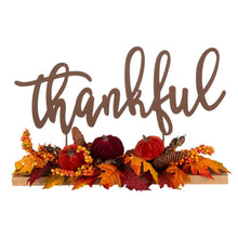 Load image into Gallery viewer, 24&quot;L Harvest &quot;Thankful&quot; Metal Sign Floral or Centerpiece
