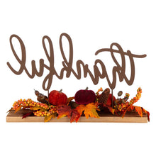 Load image into Gallery viewer, 24&quot;L Harvest &quot;Thankful&quot; Metal Sign Floral or Centerpiece
