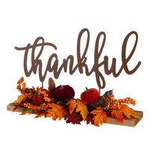 Load image into Gallery viewer, 24&quot;L Harvest &quot;Thankful&quot; Metal Sign Floral or Centerpiece
