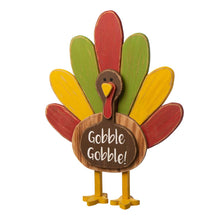 Load image into Gallery viewer, 24.33“H Thanksgiving Wooden Turkey Standing Decor (KD)
