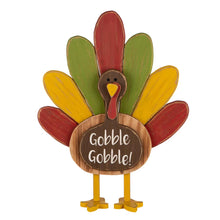 Load image into Gallery viewer, 24.33“H Thanksgiving Wooden Turkey Standing Decor (KD)
