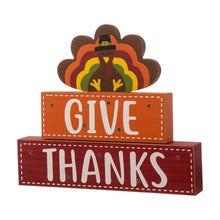 Load image into Gallery viewer, 11.81&quot;L Thanksgiving Wooden Lighted Turkey/Word Block Table Decor
