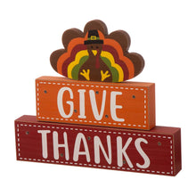 Load image into Gallery viewer, 11.81&quot;L Thanksgiving Wooden Lighted Turkey/Word Block Table Decor
