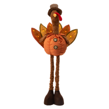 Load image into Gallery viewer, Fabric Turkey Standing Decor With Telescoping Legs and LED Lights
