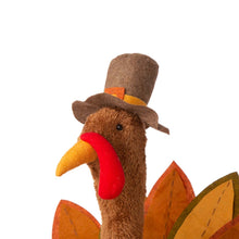 Load image into Gallery viewer, Fabric Turkey Standing Decor With Telescoping Legs and LED Lights
