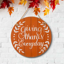 Load image into Gallery viewer, 15&quot;D Orange Wooden Thanksgaving Wall Sign Decor
