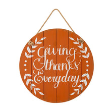 Load image into Gallery viewer, 15&quot;D Orange Wooden Thanksgaving Wall Sign Decor
