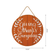 Load image into Gallery viewer, 15&quot;D Orange Wooden Thanksgaving Wall Sign Decor
