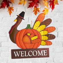 Load image into Gallery viewer, 30.00&quot;H Thanksgiving Metal Turkey Yard Stake/Hanging Wall Decor (Two Function)
