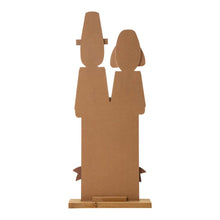 Load image into Gallery viewer, 36&quot;H Thanksgiving Wooden Pilgrim Couple Poch Décor
