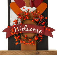 Load image into Gallery viewer, 36&quot;H Thanksgiving Wooden Pilgrim Couple Poch Décor
