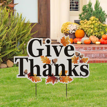 Load image into Gallery viewer, 24&quot;H &quot;Give Thanks&quot; Wooden Yard Stake/Hanging Wall Décor (Two Functions)
