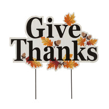 Load image into Gallery viewer, 24&quot;H &quot;Give Thanks&quot; Wooden Yard Stake/Hanging Wall Décor (Two Functions)
