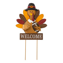 Load image into Gallery viewer, 30&quot;H Thanksgiving Metal Turkey Yard Stake/Hanging Wall Décor (Two Functions)
