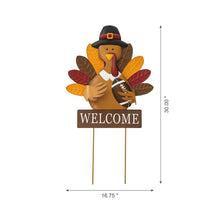 Load image into Gallery viewer, 30&quot;H Thanksgiving Metal Turkey Yard Stake/Hanging Wall Décor (Two Functions)
