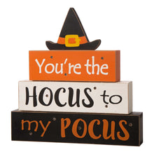 Load image into Gallery viewer, 11.54&quot;H Halloween Wooden Lighted Witch/Word Block Table Decor
