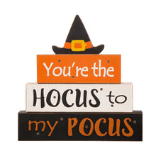 Load image into Gallery viewer, 11.54&quot;H Halloween Wooden Lighted Witch/Word Block Table Decor
