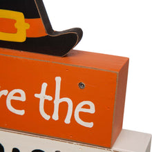 Load image into Gallery viewer, 11.54&quot;H Halloween Wooden Lighted Witch/Word Block Table Decor
