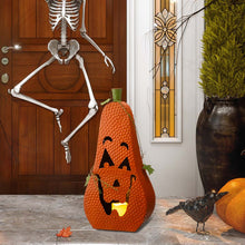 Load image into Gallery viewer, 23.62&quot;H Halloween Metal Jack-O-Lantern with LED Pillar
