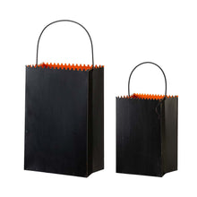 Load image into Gallery viewer, Black Halloween Metal Cutout &quot;TRICK OR TREAT&quot; Bucket, Set of 2
