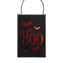 Load image into Gallery viewer, Black Halloween Metal Cutout &quot;TRICK OR TREAT&quot; Bucket, Set of 2
