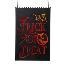 Load image into Gallery viewer, Black Halloween Metal Cutout &quot;TRICK OR TREAT&quot; Bucket, Set of 2
