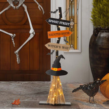 Load image into Gallery viewer, 42&quot;H Lighted Wooden Witch&#39;s Broom Porch Decor
