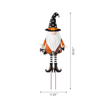 Load image into Gallery viewer, 36&quot;H Halloween Metal Gnome Yard Stake or Hanging Decor (Two Functions)
