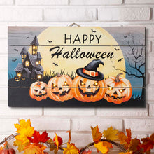 Load image into Gallery viewer, 24&quot;L Halloween Wooden Wall Décor with LED Lights
