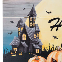 Load image into Gallery viewer, 24&quot;L Halloween Wooden Wall Décor with LED Lights
