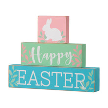 Load image into Gallery viewer, 9.5&quot;L Wooden Easter Block Table Decor
