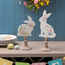 Load image into Gallery viewer, Easter Wooden Bunny Table Décor, Set of 2
