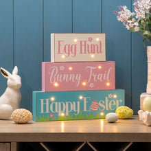 Load image into Gallery viewer, 12&quot;L Easter LED Lighted Wooden/Metal Block Word Sign (14 Bulbs)
