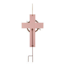 Load image into Gallery viewer, 32&quot;H Easter Wooden/Metal Cross Yard Stake or Wall Decor (KD, Two Function)
