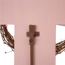 Load image into Gallery viewer, 32&quot;H Easter Wooden/Metal Cross Yard Stake or Wall Decor (KD, Two Function)
