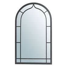 Load image into Gallery viewer, 33.07&quot;H Oversized Black Metal Framed Arched Wall Mirror
