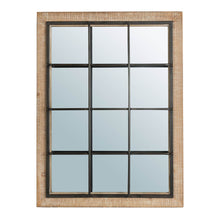 Load image into Gallery viewer, 31.5&quot;H Farmhouse Wooden/Metal Windowpane Rectangular Wall Mirror Decor
