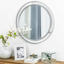 Load image into Gallery viewer, 24&quot;D Deluxe Silver Round Wall Mirror
