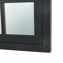 Load image into Gallery viewer, 40.16&quot;H Black Wooden Cathedral Windowpane Wall Mirror Decor
