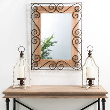 Load image into Gallery viewer, 31&quot;H Traditional Rectangle Wooden And Metal Scroll Wall Mirror
