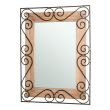 Load image into Gallery viewer, 31&quot;H Traditional Rectangle Wooden And Metal Scroll Wall Mirror
