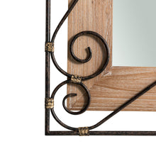 Load image into Gallery viewer, 31&quot;H Traditional Rectangle Wooden And Metal Scroll Wall Mirror
