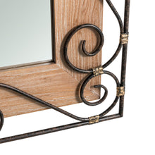 Load image into Gallery viewer, 31&quot;H Traditional Rectangle Wooden And Metal Scroll Wall Mirror
