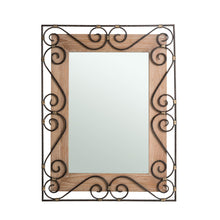 Load image into Gallery viewer, 31&quot;H Traditional Rectangle Wooden And Metal Scroll Wall Mirror
