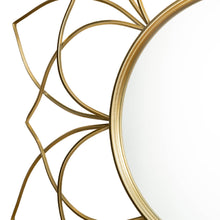 Load image into Gallery viewer, 32.75&quot;D Oversized 3D Lotus Regency Modern Gold Metal Wall Mirror
