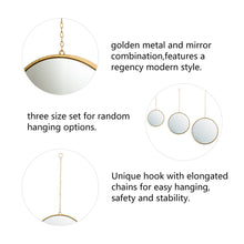 Load image into Gallery viewer, Set of 3 Regency Modern Gold Metal Chains Hanging Mirrors
