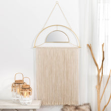 Load image into Gallery viewer, 67.75&quot;H Regency Modern/Boho Mirror With Tassels Hanging Decor
