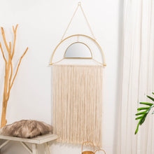 Load image into Gallery viewer, 67.75&quot;H Regency Modern/Boho Mirror With Tassels Hanging Decor
