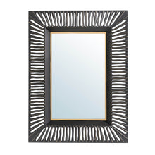 Load image into Gallery viewer, 34.50&quot;H Oversized Modern Black &amp; Gold Metal Wall Mirror
